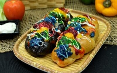 VEGETABLE PIZZA WITH RAINBOW MOZARELLA